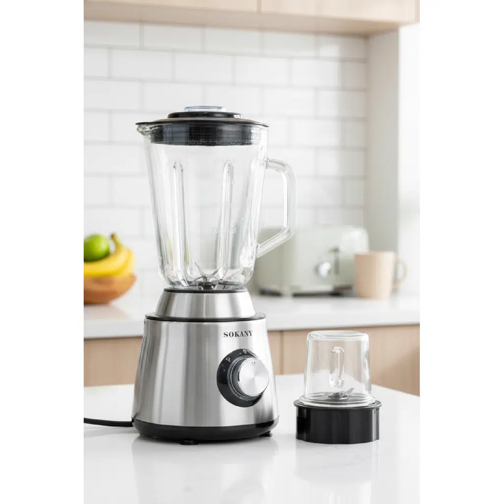 Sokany 2’si 1 Arada Kristal Cam Hazneli Blender & Öğütücü Seti – SK-155