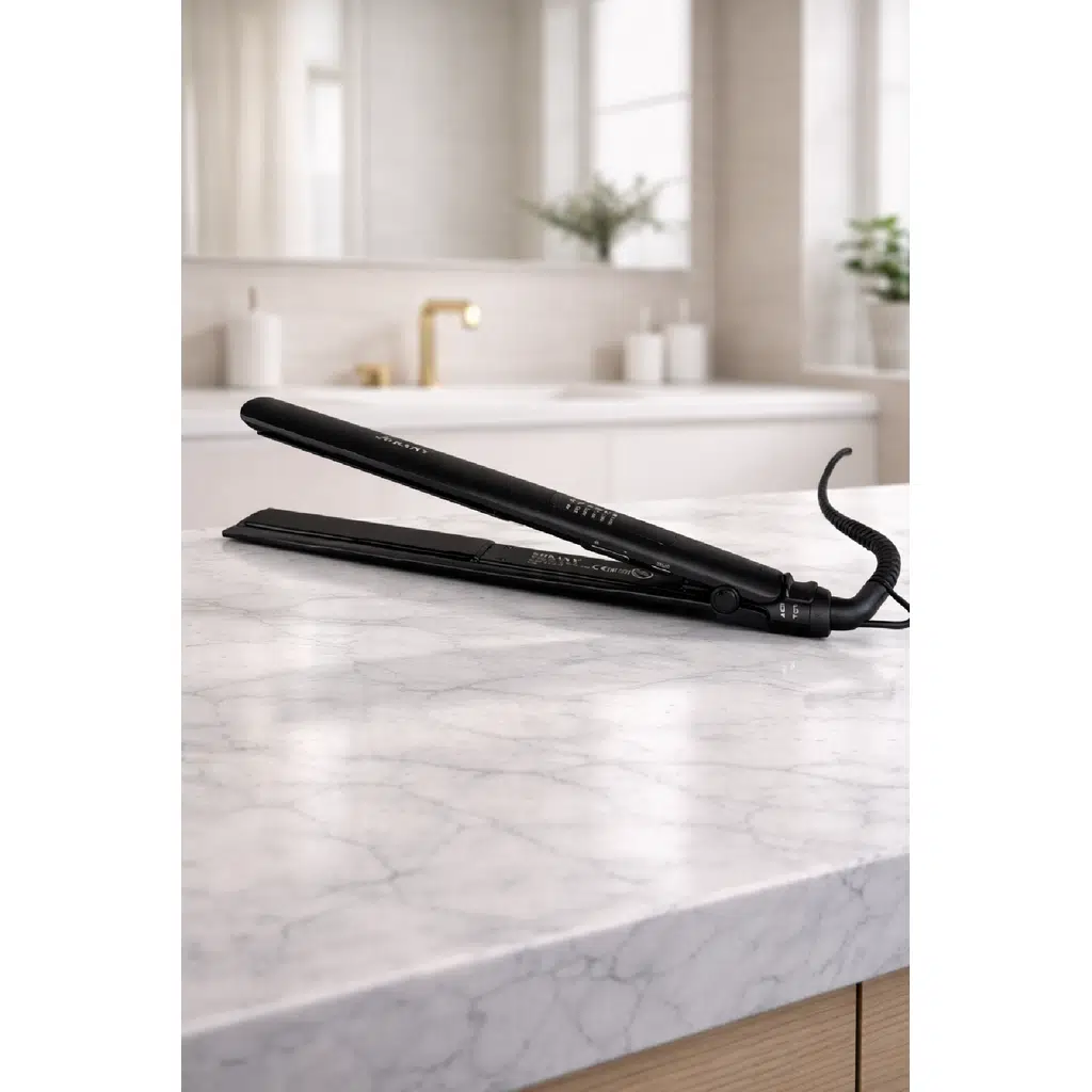 Sokany Siyah Seramik Saç Düzleştirici 230°C Isı Ayarlı, Ekstra Uzun 25x120 mm Floating Plaka HS-950B