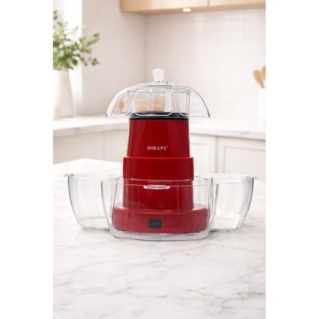 Sokany Yağsız Popcorn Makinesi 1200W Hızlı Mısır Patlatıcı SK-07074