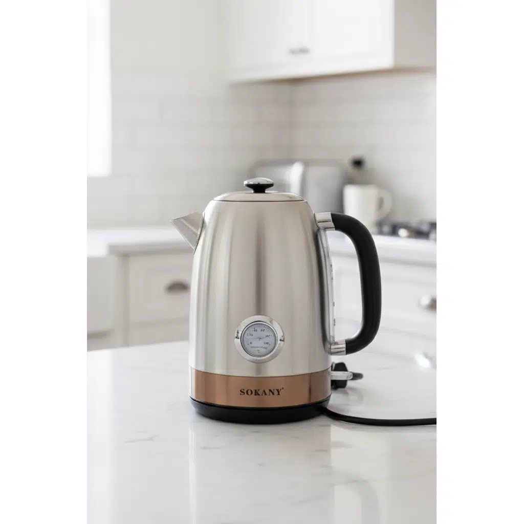 Sokany Retro Paslanmaz Çelik Termometreli Kettle 1.7L SK-1031