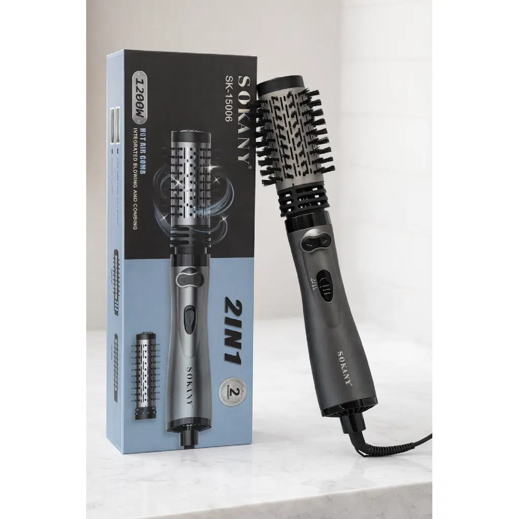 Sokany 1200W 3’ü 1 Arada Saç Kurutma Düzleştirici ve Bukle Fırçası SK-15006
