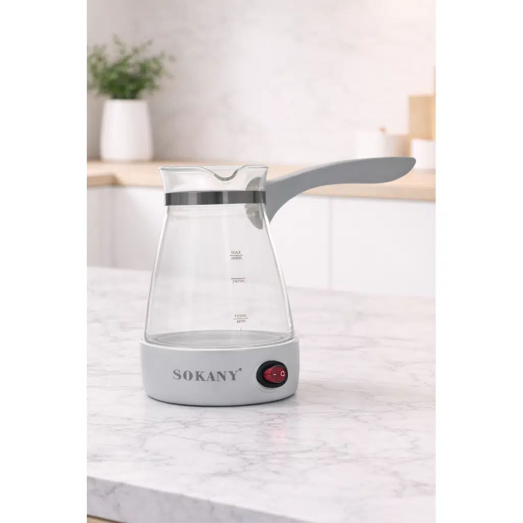 Sokany Cam Elektrikli Türk Kahvesi Makinesi 5 Fincan 500 ml YLW-606